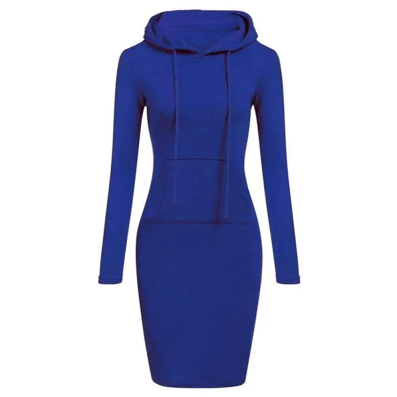Autumn Casual Hooded Sweatshirt Dress for Women