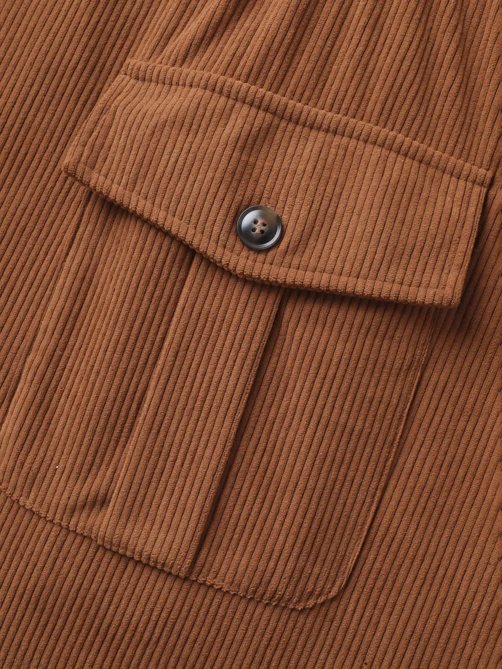 Corduroy Drawstring Adjustable Button Jacket