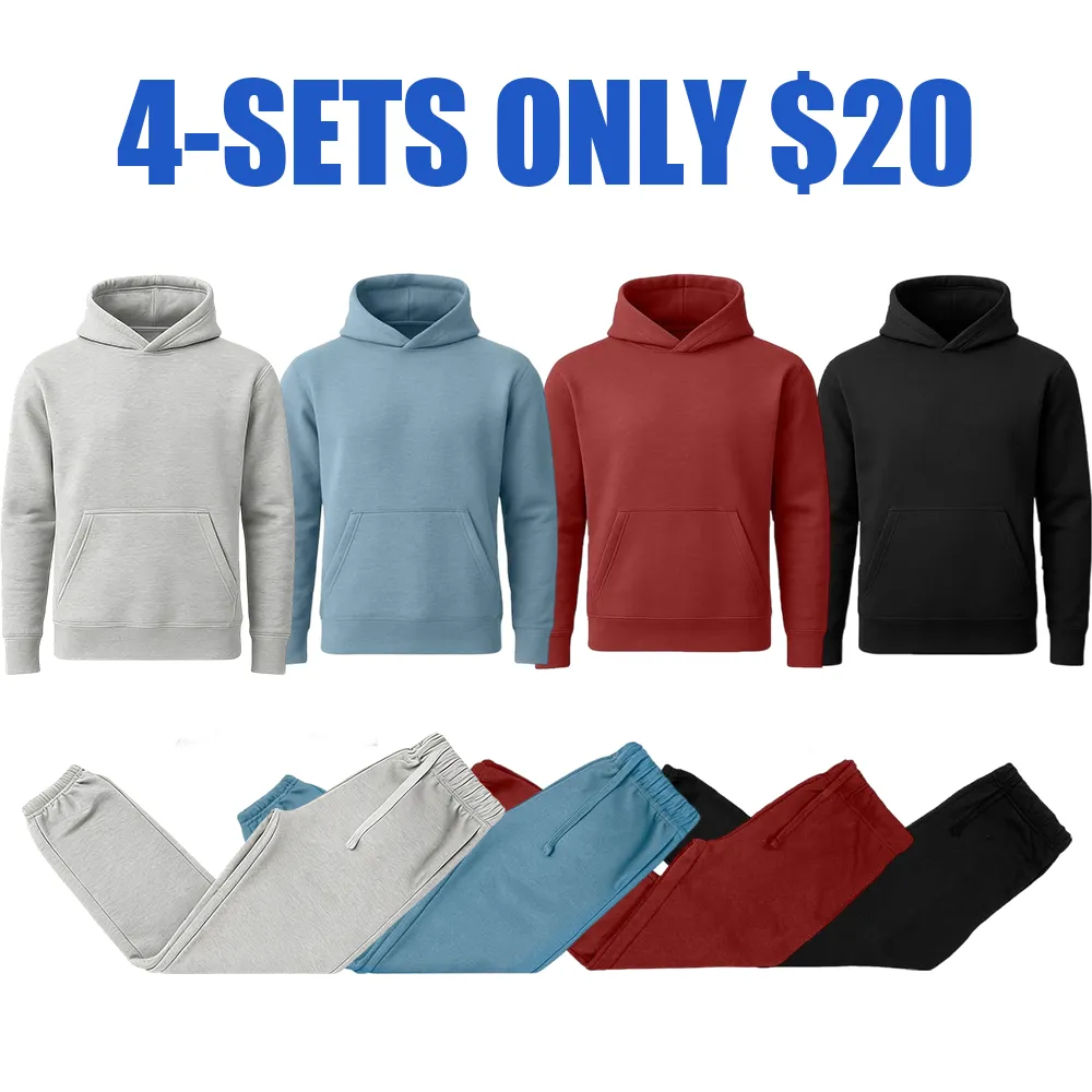 Men’s 10 oz Fleece Cotton Blend Hoodie & Joggers Set