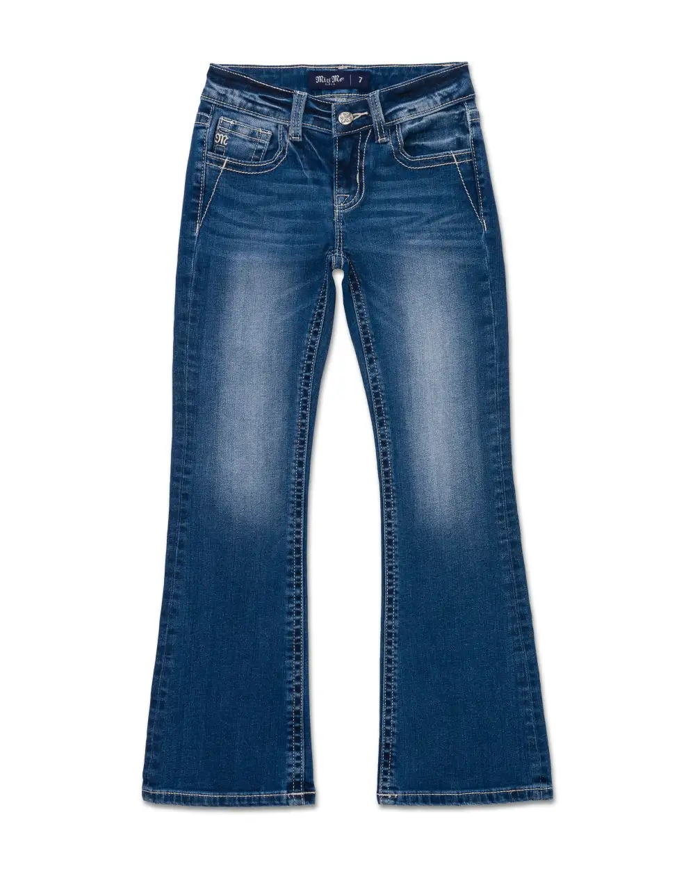 Girls Barely There Fleur De Lis Bootcut Jeans