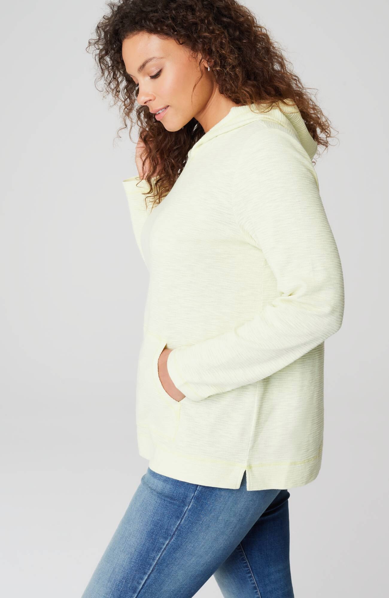 Textured-Cotton Hoodie