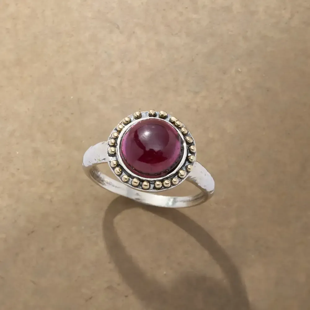 Garnet Halo Ring