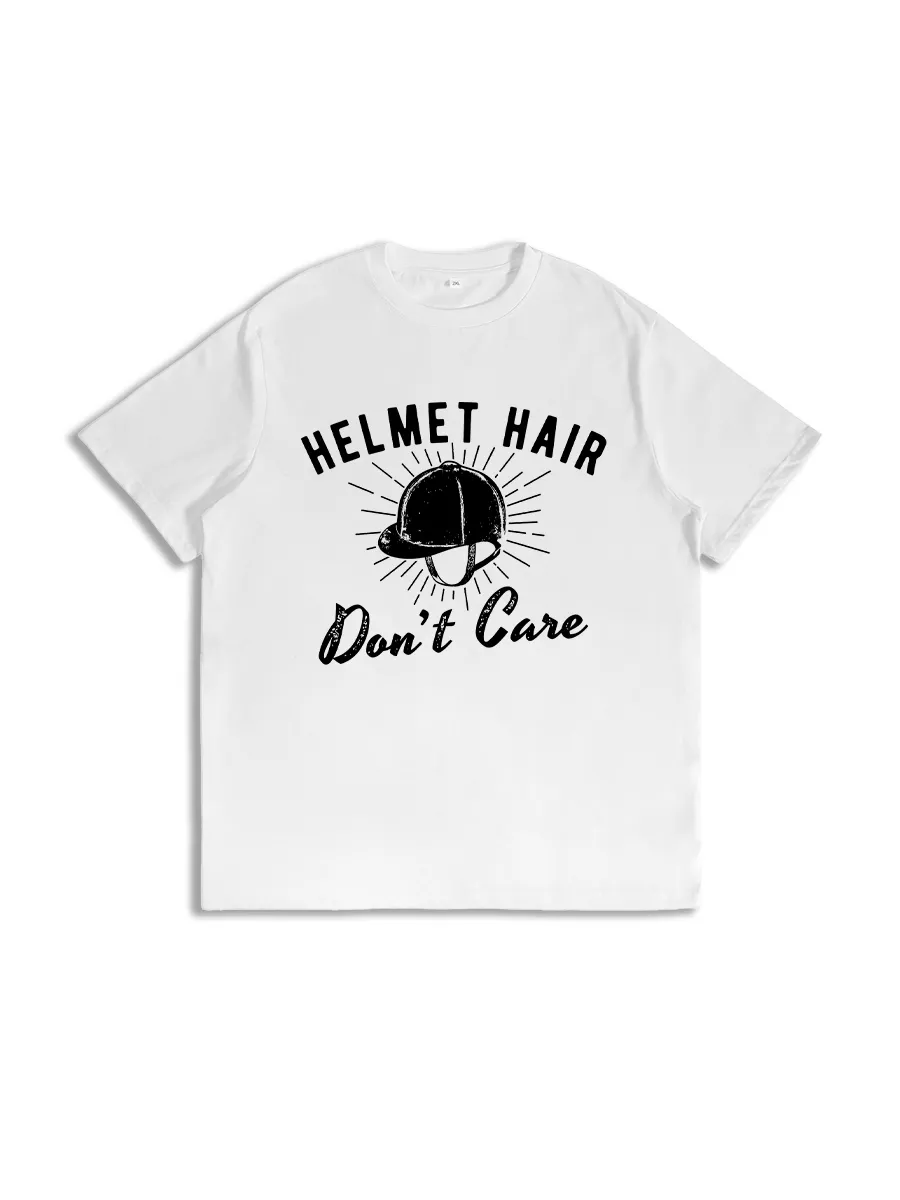 Helmet Hair Don'T Care Funny Equestrian Premium T-Shirt