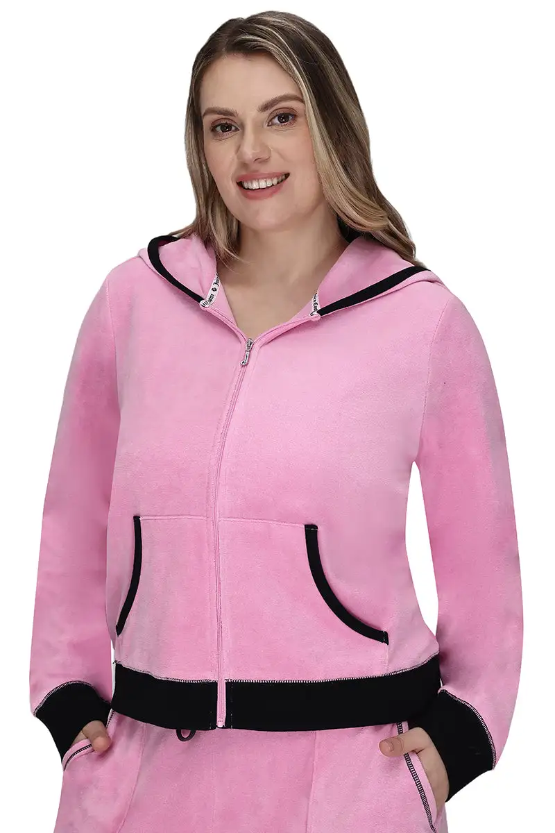 Plus-Size Sweetheart Cotton Velour Hoodie