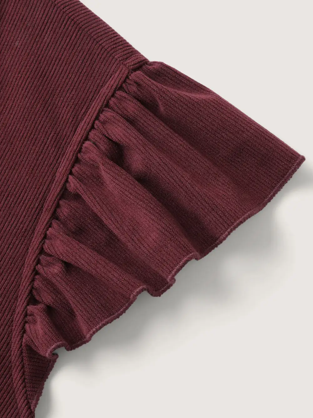 Corduroy Stretchy Waist Flutter Sleeve Jumpsuit