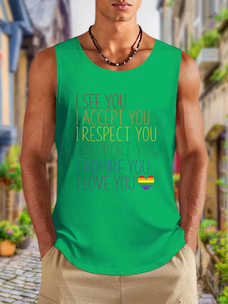 Men'S Vests I See Accept Respect Support Admire Love You LGBTQ Pride