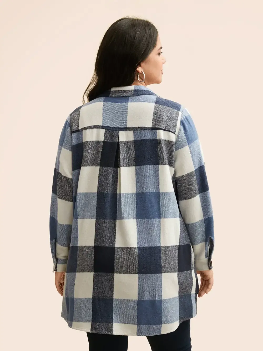 Halloween Plaid Chest Pockets Long Jacket