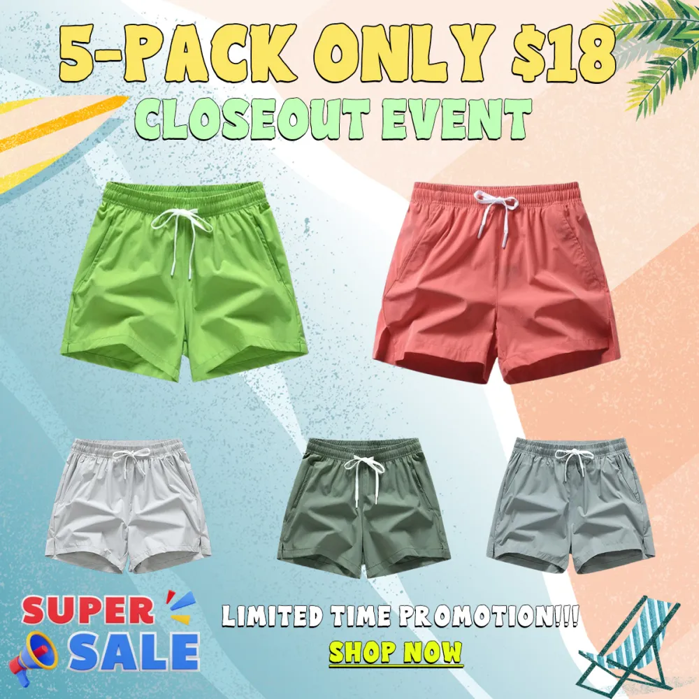 Men's Quick-Dry Athletic Shorts with Zipper Pockets – Breathable Split Hem Gym & Running Shorts for Summer