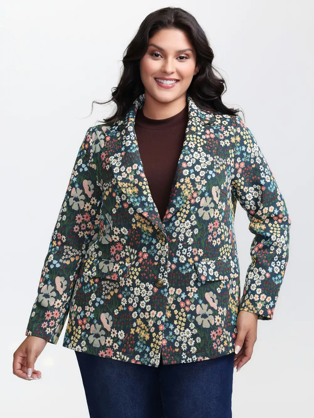 Yarn Dyed Jacquard Colorful Blazer
