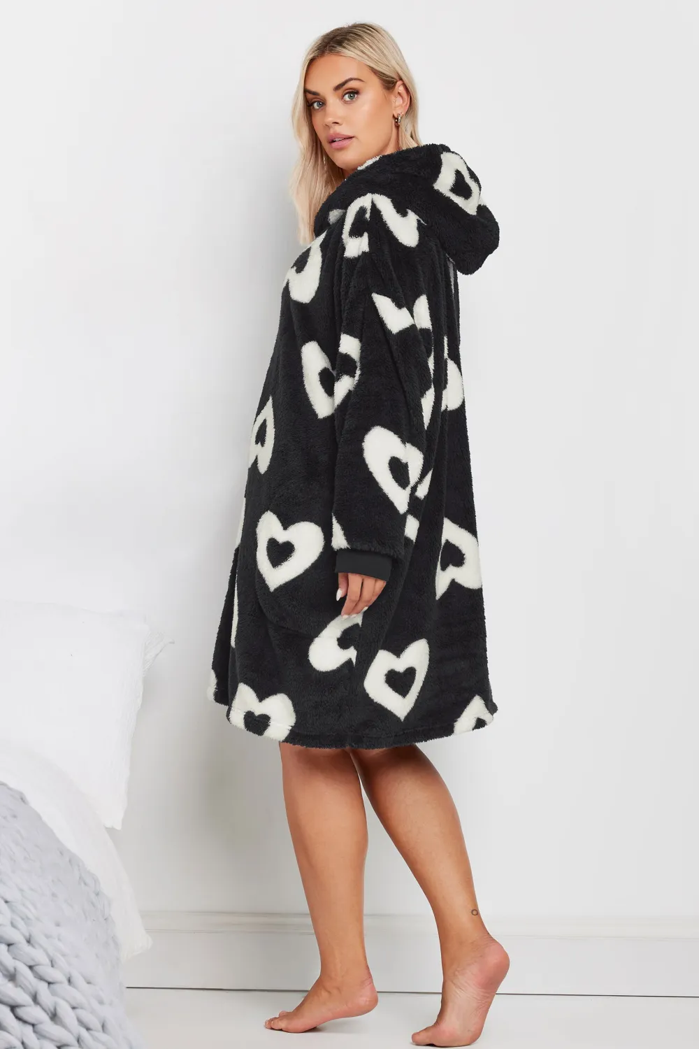 YOURS Curve Grey Moon & Star Oversized Blanket Hoodie