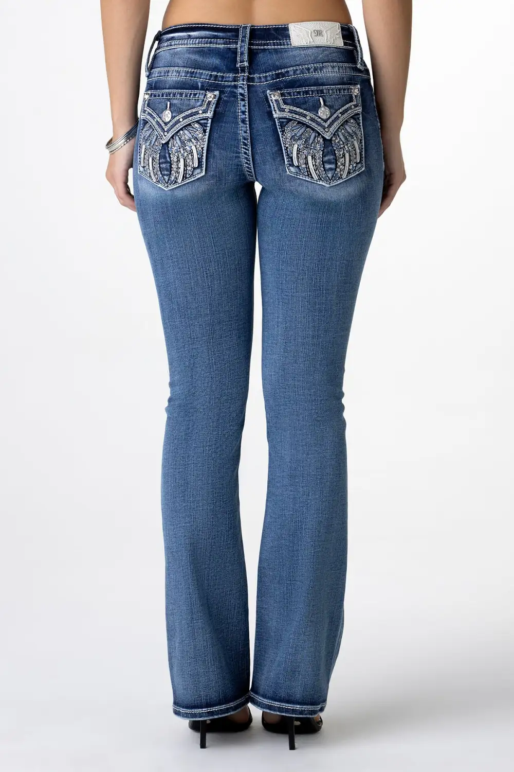 Silver Angel Down Wings Bootcut Jeans