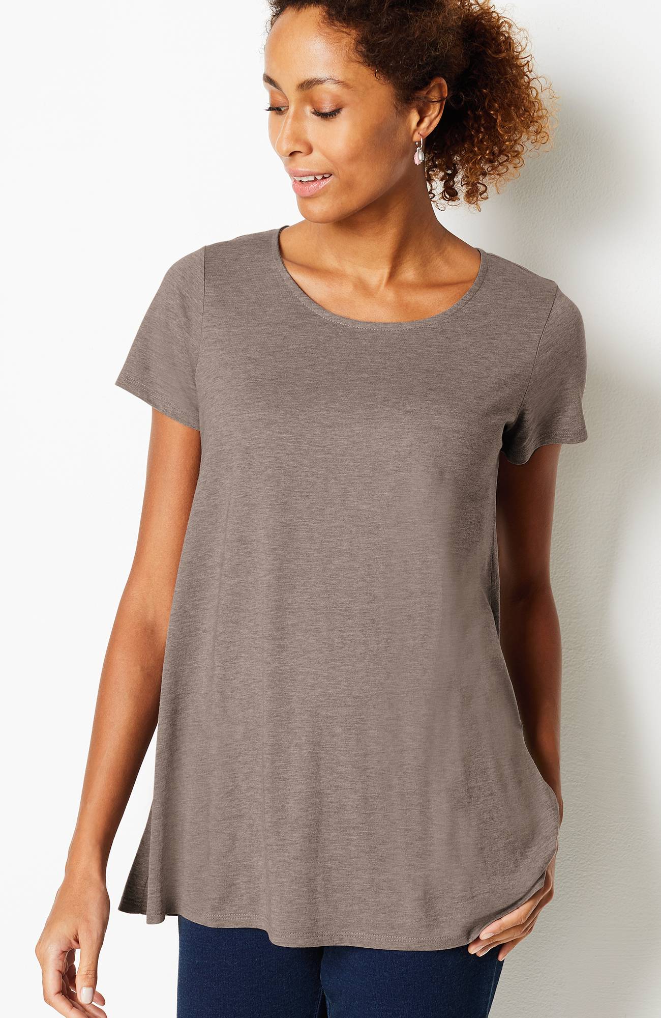 pure jill scoop-neck elliptical tee