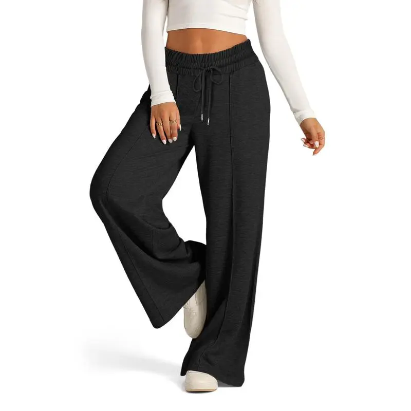 Women's Wide Leg Solid Lounge Sweatpants with Pockets