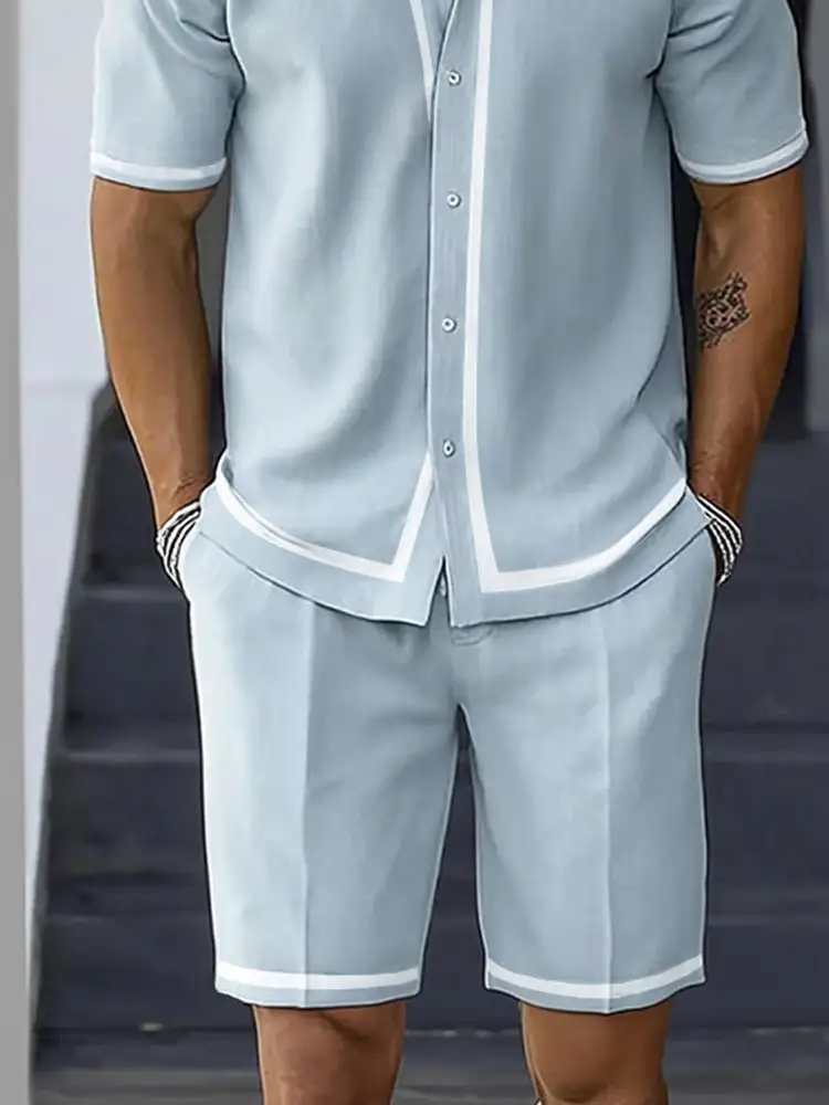 Versatile Comfort Fit Shirt Shorts Set