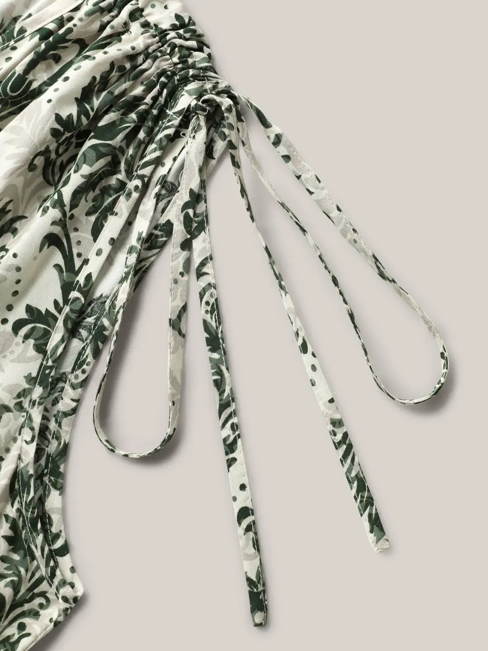 Damask Print Surplice Sleeveless Midi Dress