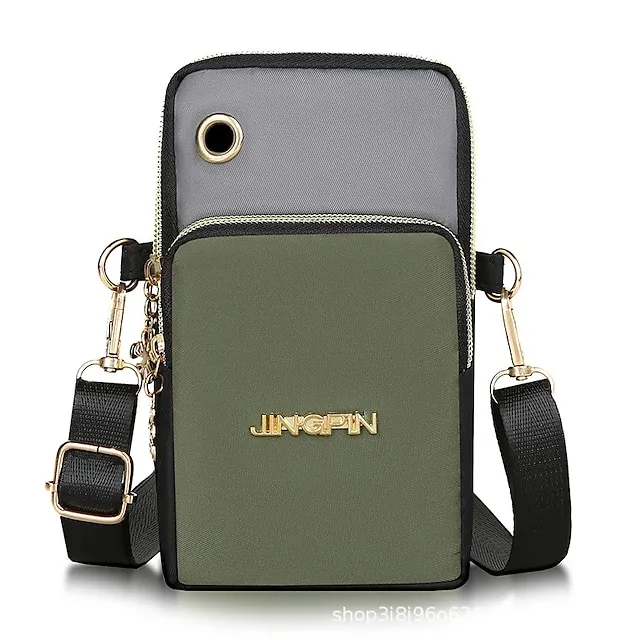 Men's Women's Crossbody Bag Shoulder Bag Wristlet Mobile Phone Bag Oxford Cloth Outdoor Daily Zipper Large Capacity Waterproof Lightweight Color Block Black Red Blue