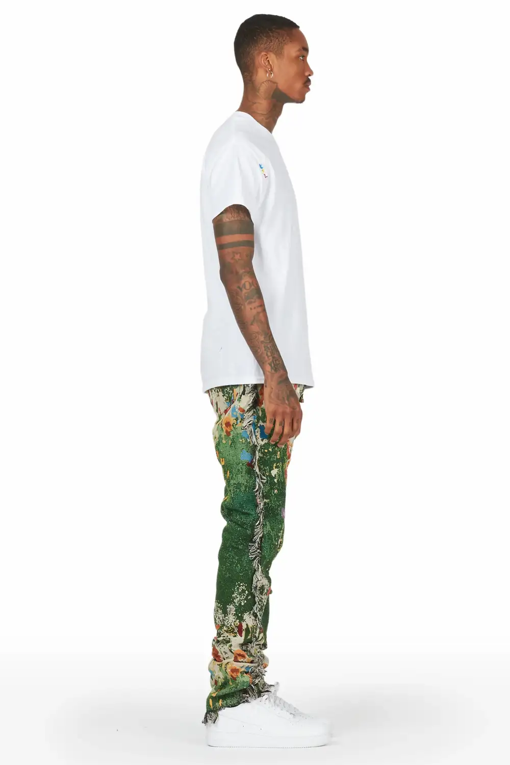 Qwin Green Tapestry Pants