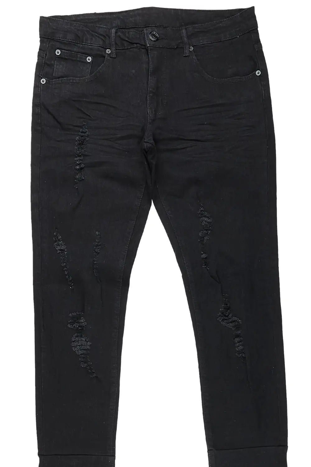 Hollis Black Super Stacked Flare Jean