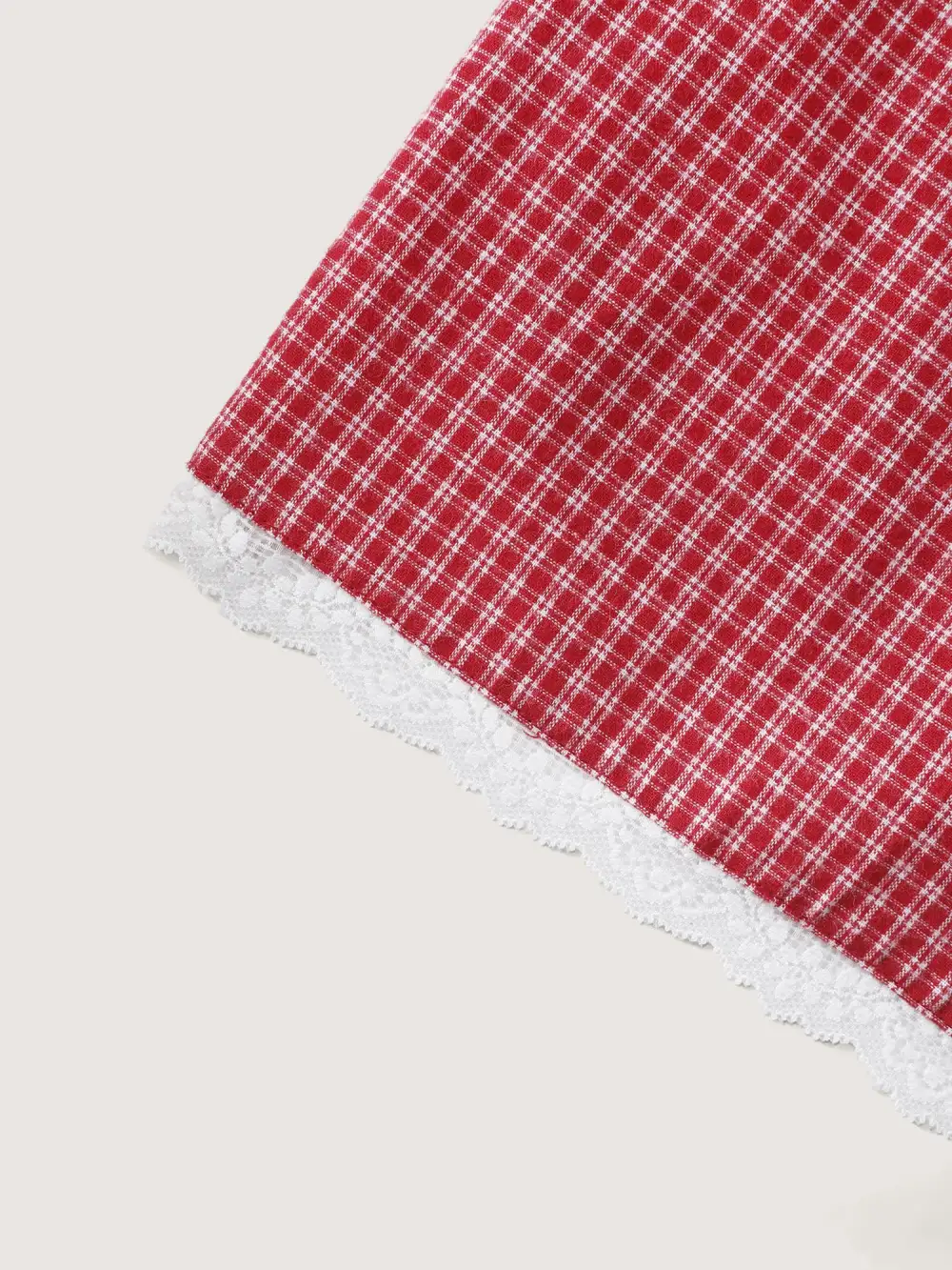 Checkered Lace Buckle Detail Lounge Bottoms