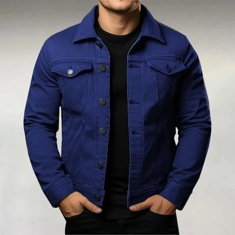 Men's Fashion Turndown Collar Single Breasted Jacket