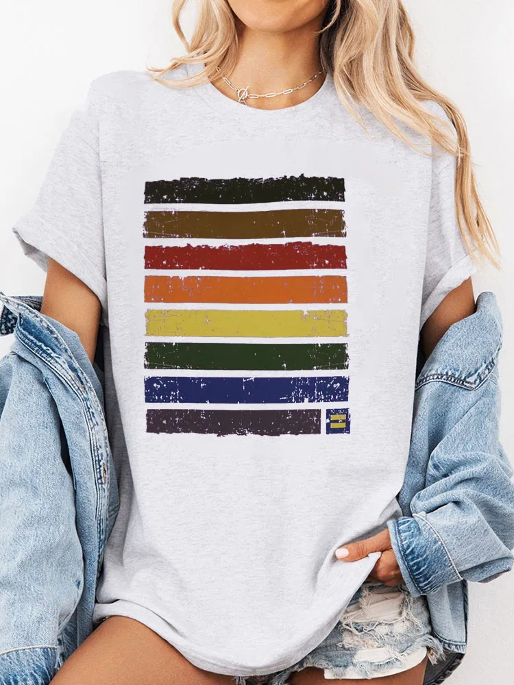 Pure Cotton Round-Neck Short-Sleeved Shirt Rainbow Pride T-Shirt