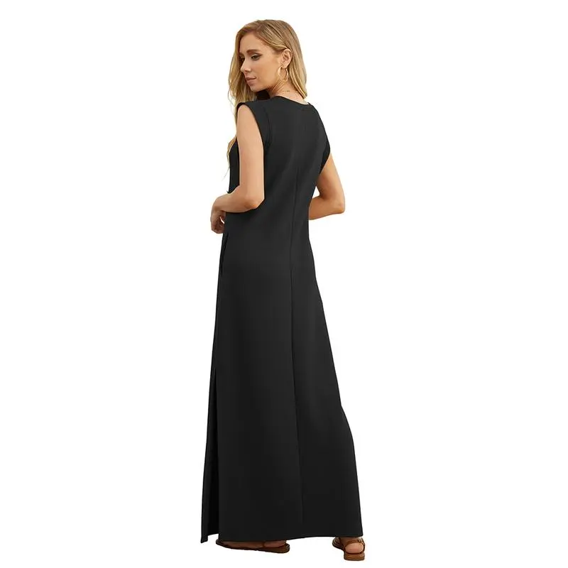 Women's Summer Maxi Dress with Pockets – Wrinkle-Free, Casual & Comfy