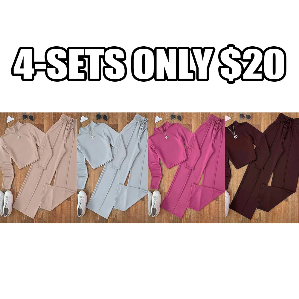 Women's 2-Piece Set: Long Sleeve Top + Pants, Spring/Fall Casual