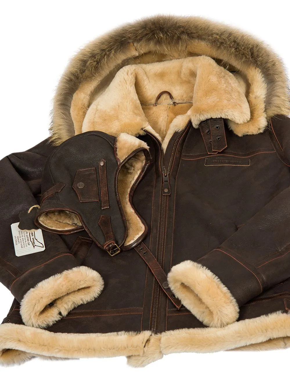 JACKET PILOT FROM SHEEPSKIN B-3 Hooded[FREE SHIPPING TODAY]