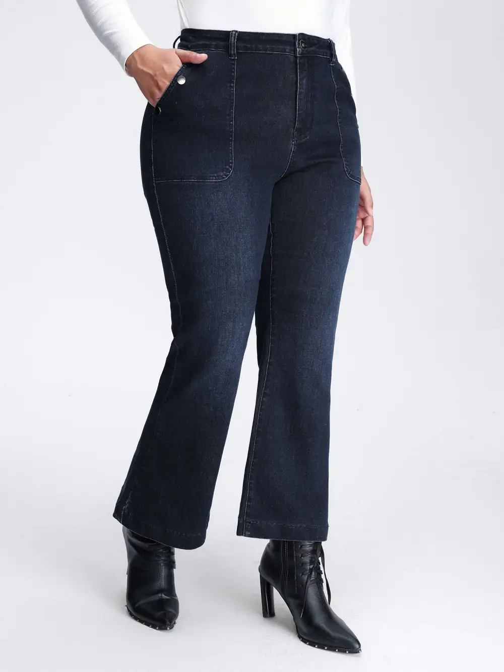 Supersoft Stretchy Patch Pockets Bootcut Jeans