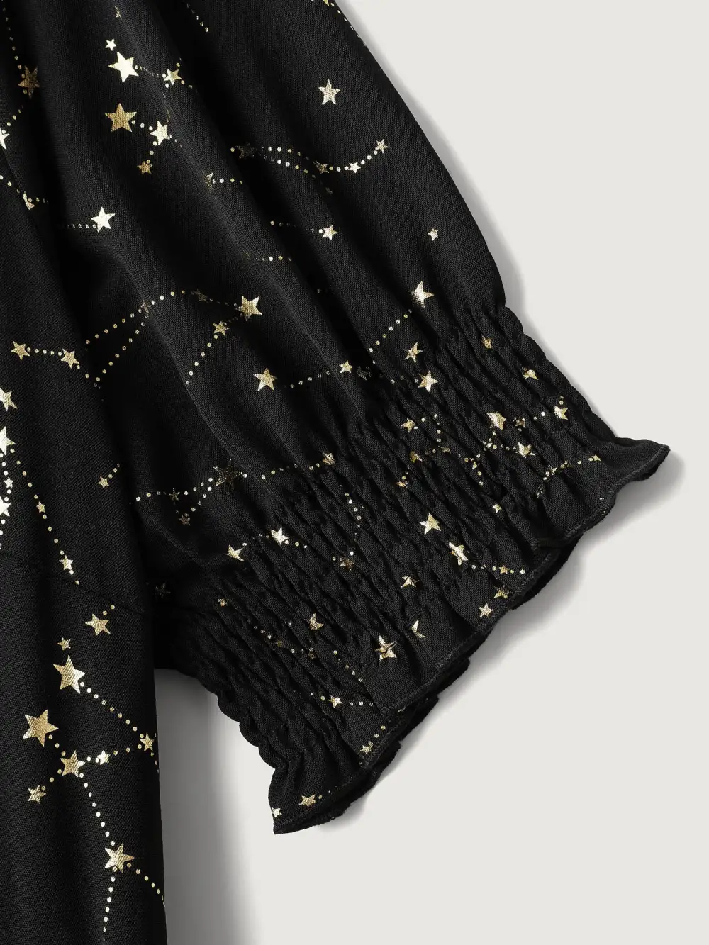 Shimmery Star Print Stretchy-Waist Midi Dress