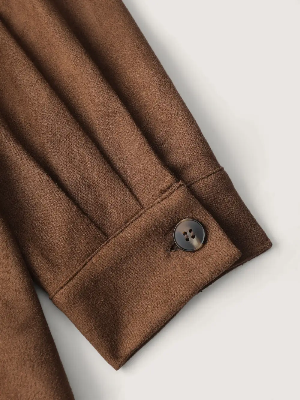 Suede Open-Front Belted Long Shirt