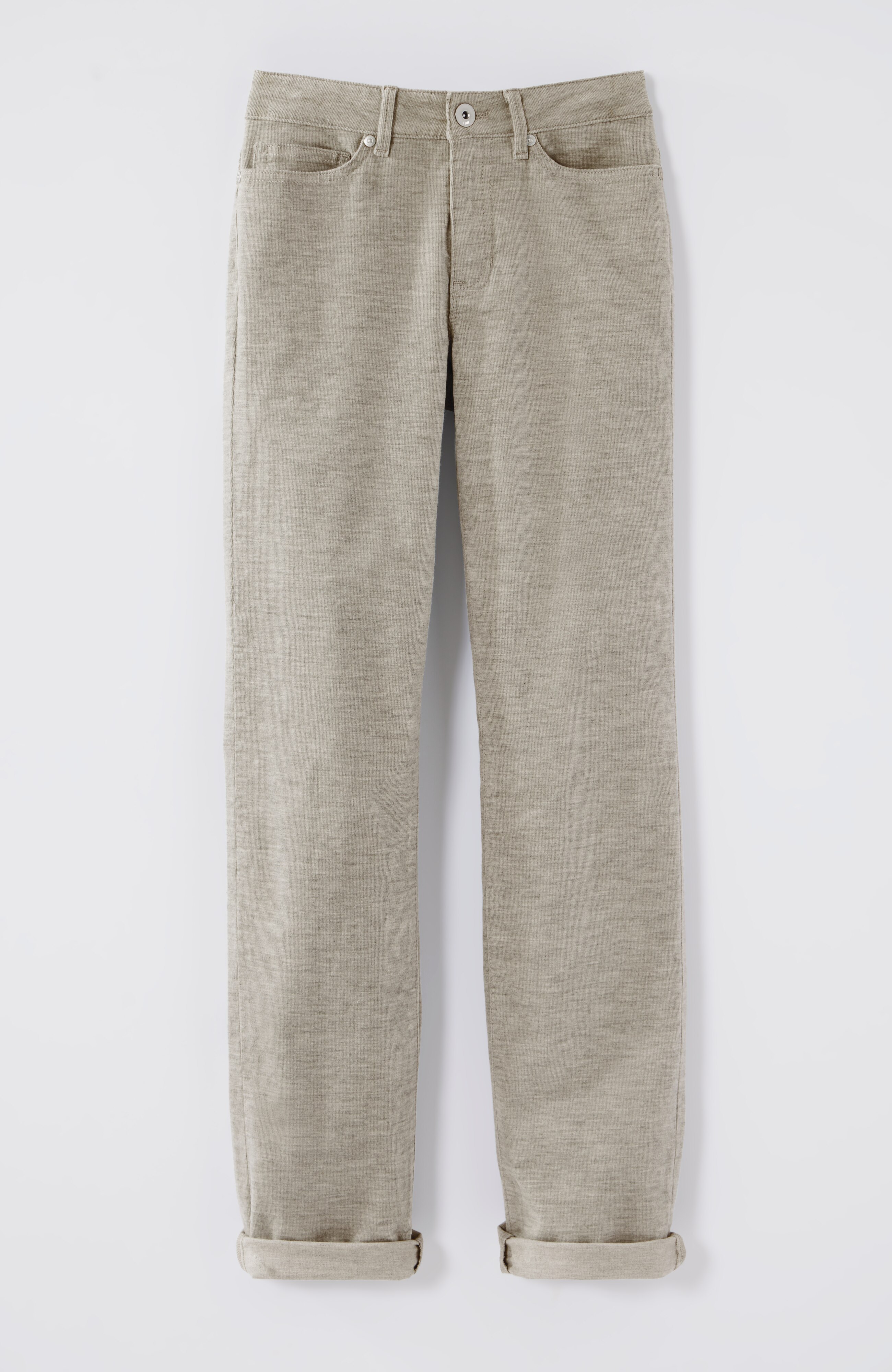 Heathered-Cord Relaxed Boyfriend Jeans