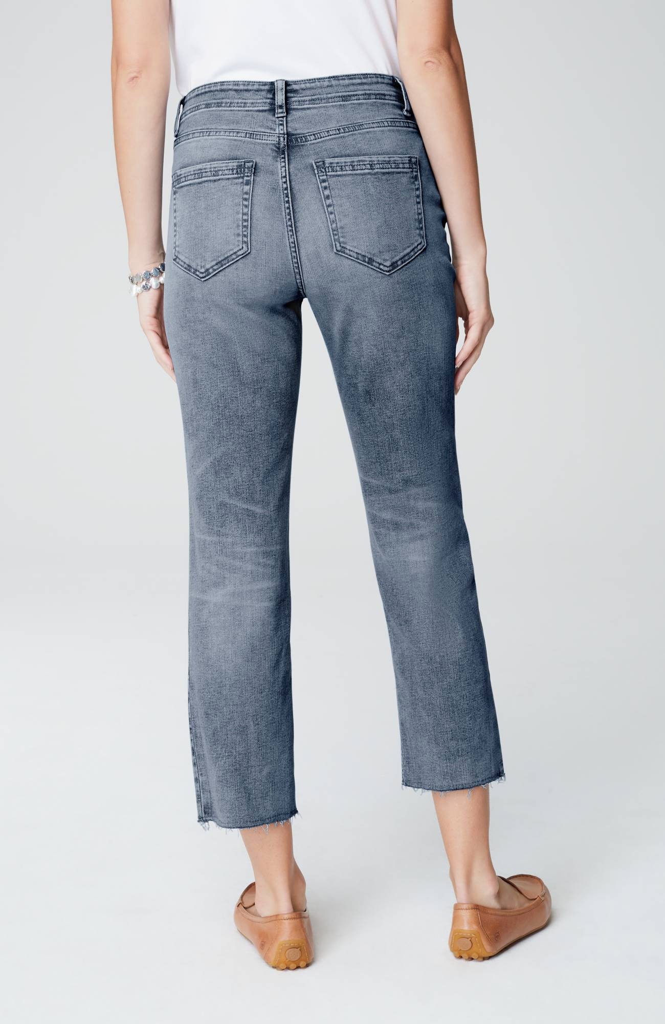 High-Rise Fringe-Hem Crops