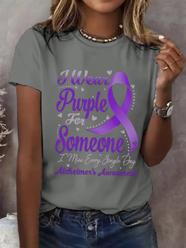 I Wear Purple For Someone ALZHEIMER'S Awareness T-Shirt
