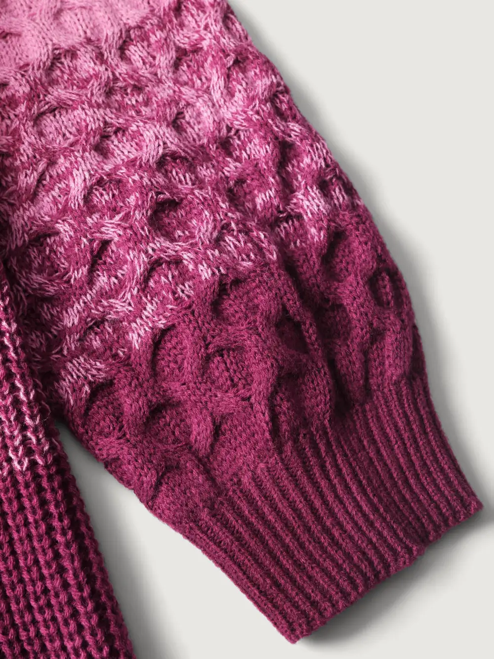 Colorblock Textured Folded Collar Knit Cardigan