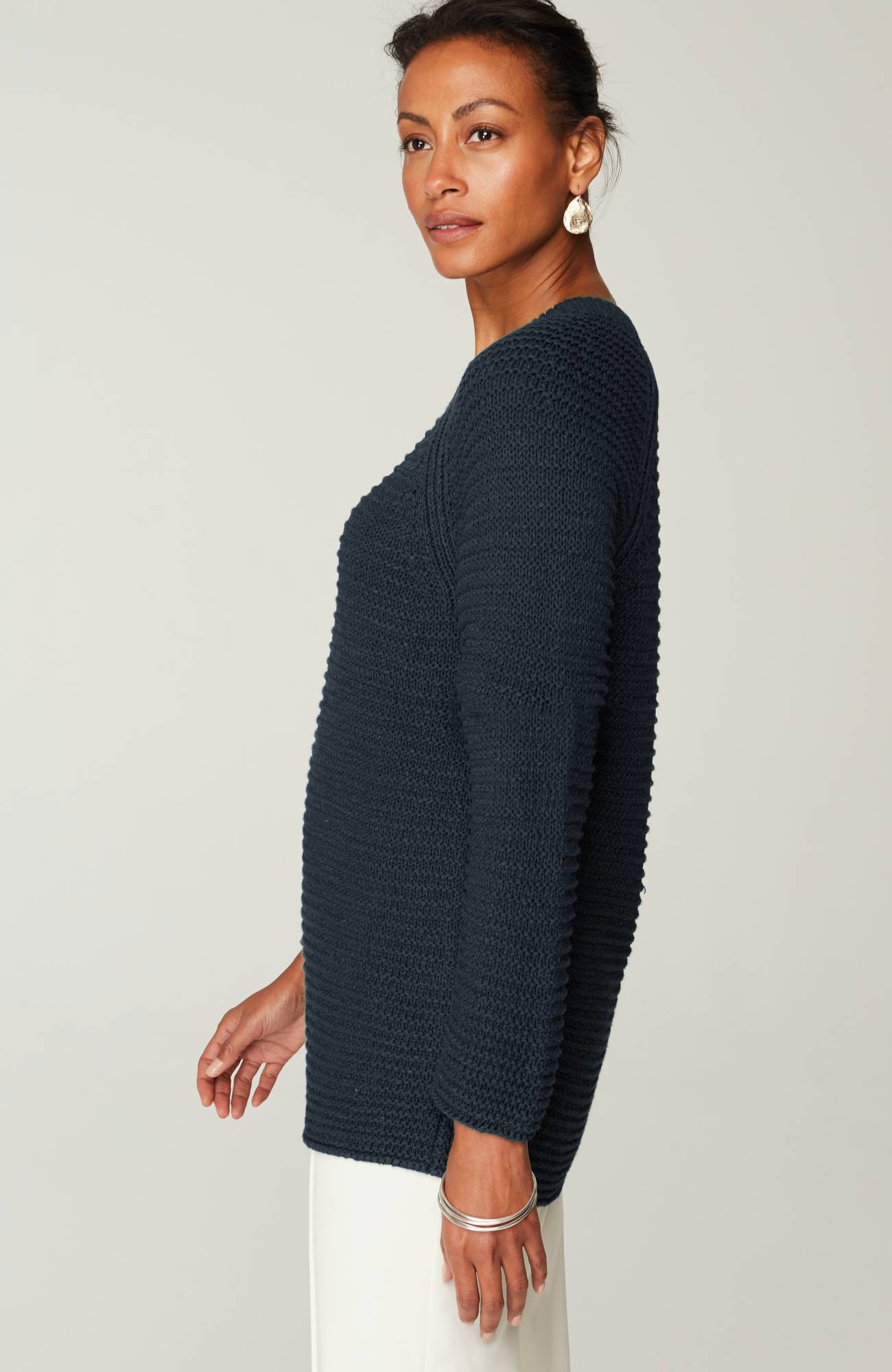 wearever textured split-neck sweater