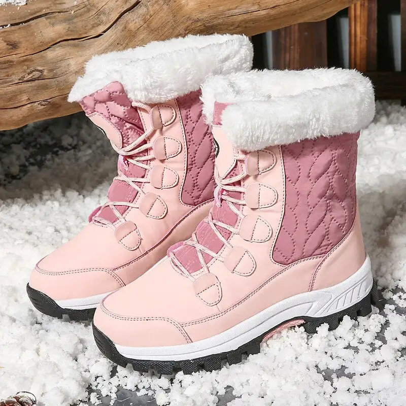 Cilool Women's Ankle Boots Warm Snow Boots Winter Shoes