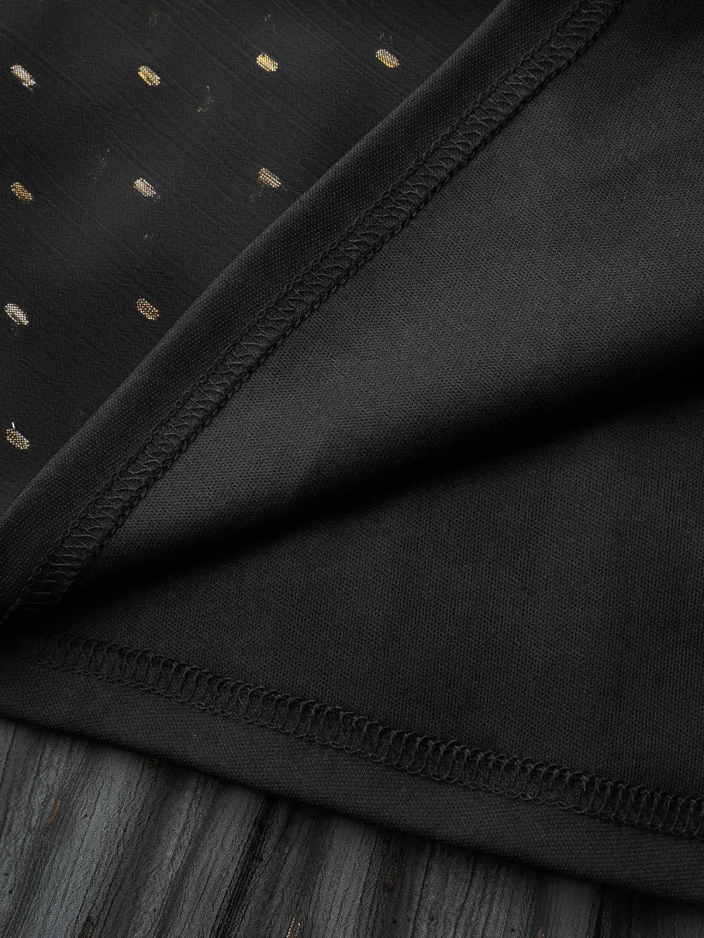 Gold Stamp Ruffled Neck Maxi Dress