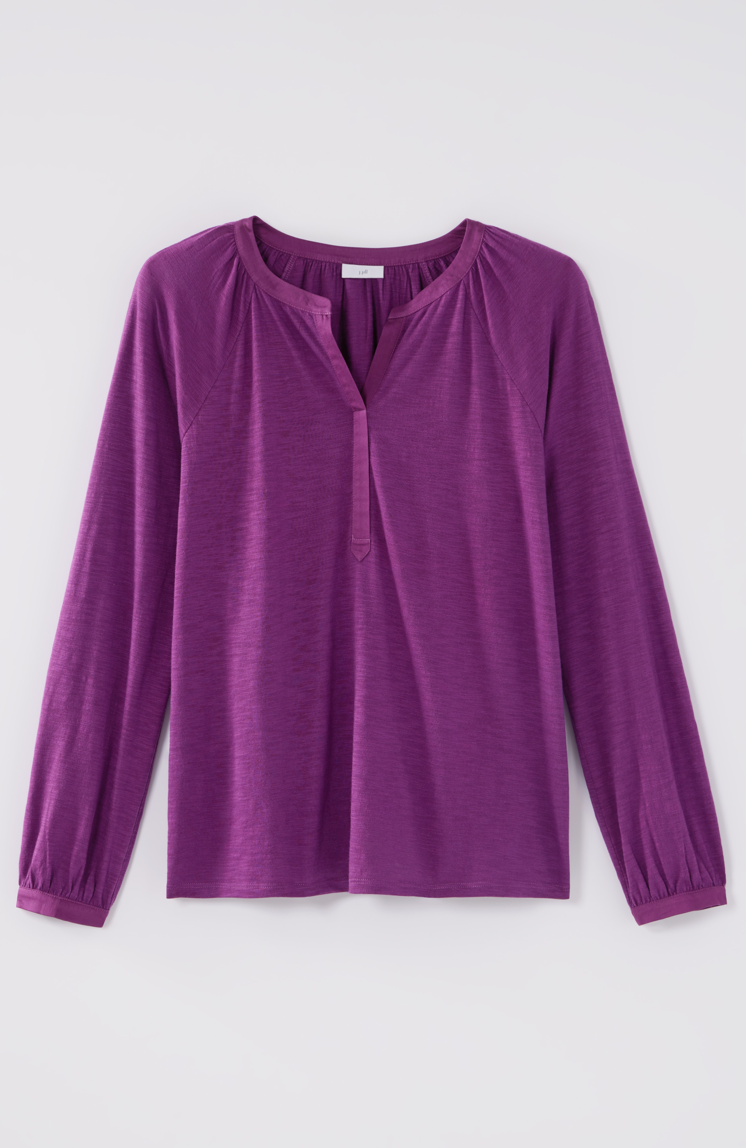 Woven-Trimmed Knit Top