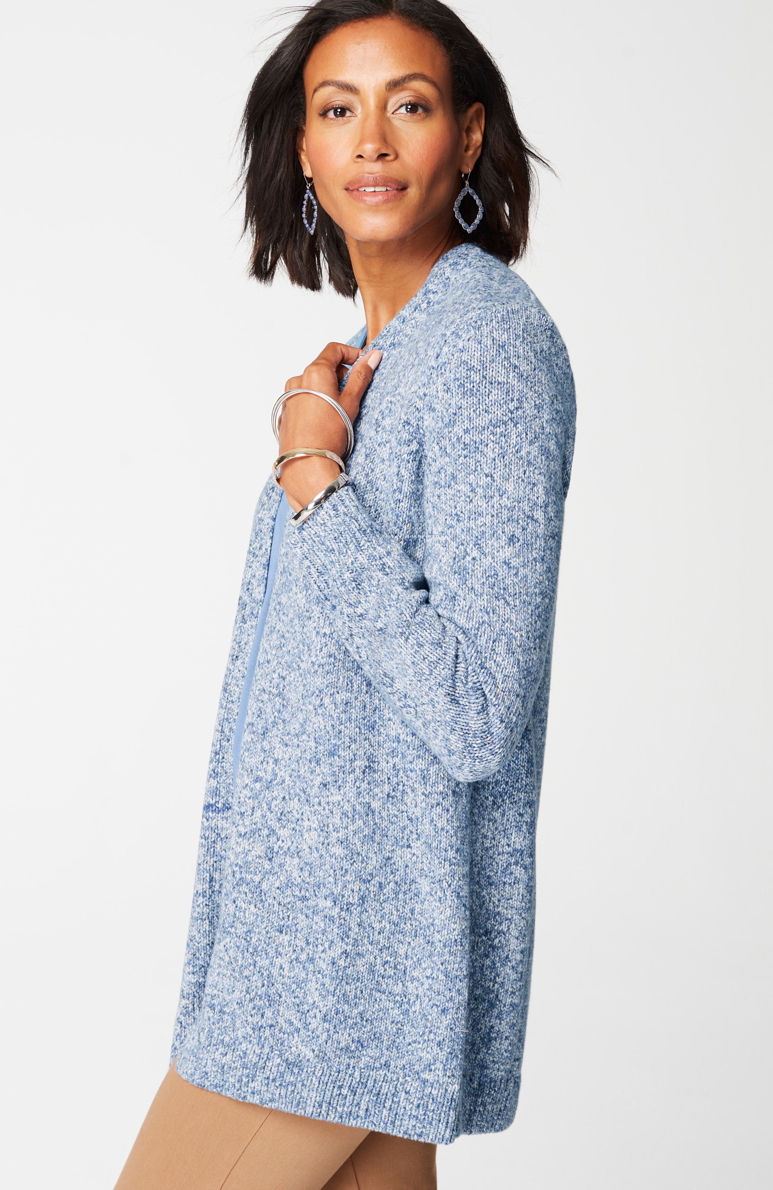 Wearever Tweed Open-Front Cardi