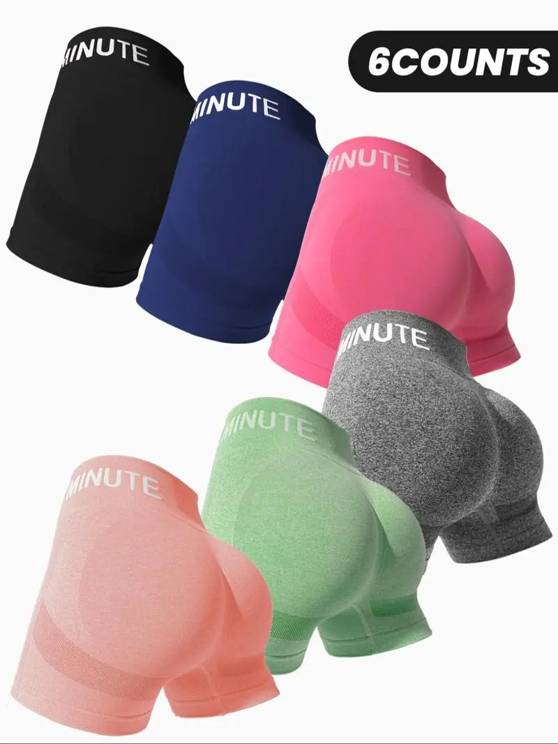 Women's Yoga & Gym Shorts – High Waist, Letter Print, Comfy Fit