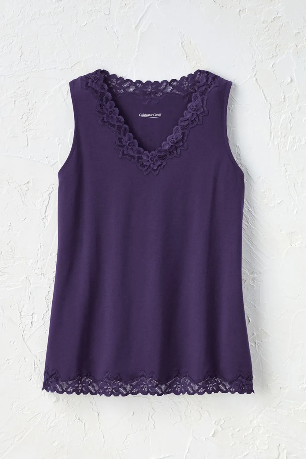 Longer Length Double Lace Tank