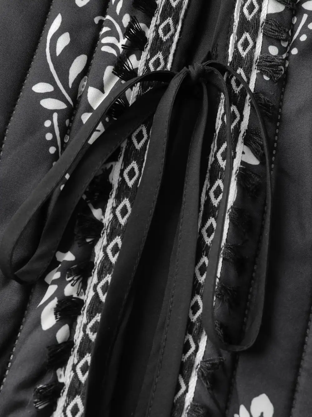 Boho Print Double Front-Tie Vest