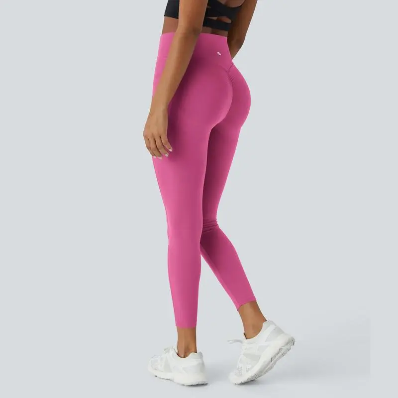 Women's High-Waisted Scrunch Butt Lifting Leggings with Tummy Control & Pockets – Seamless Front, Ultra-Sculpt Fit