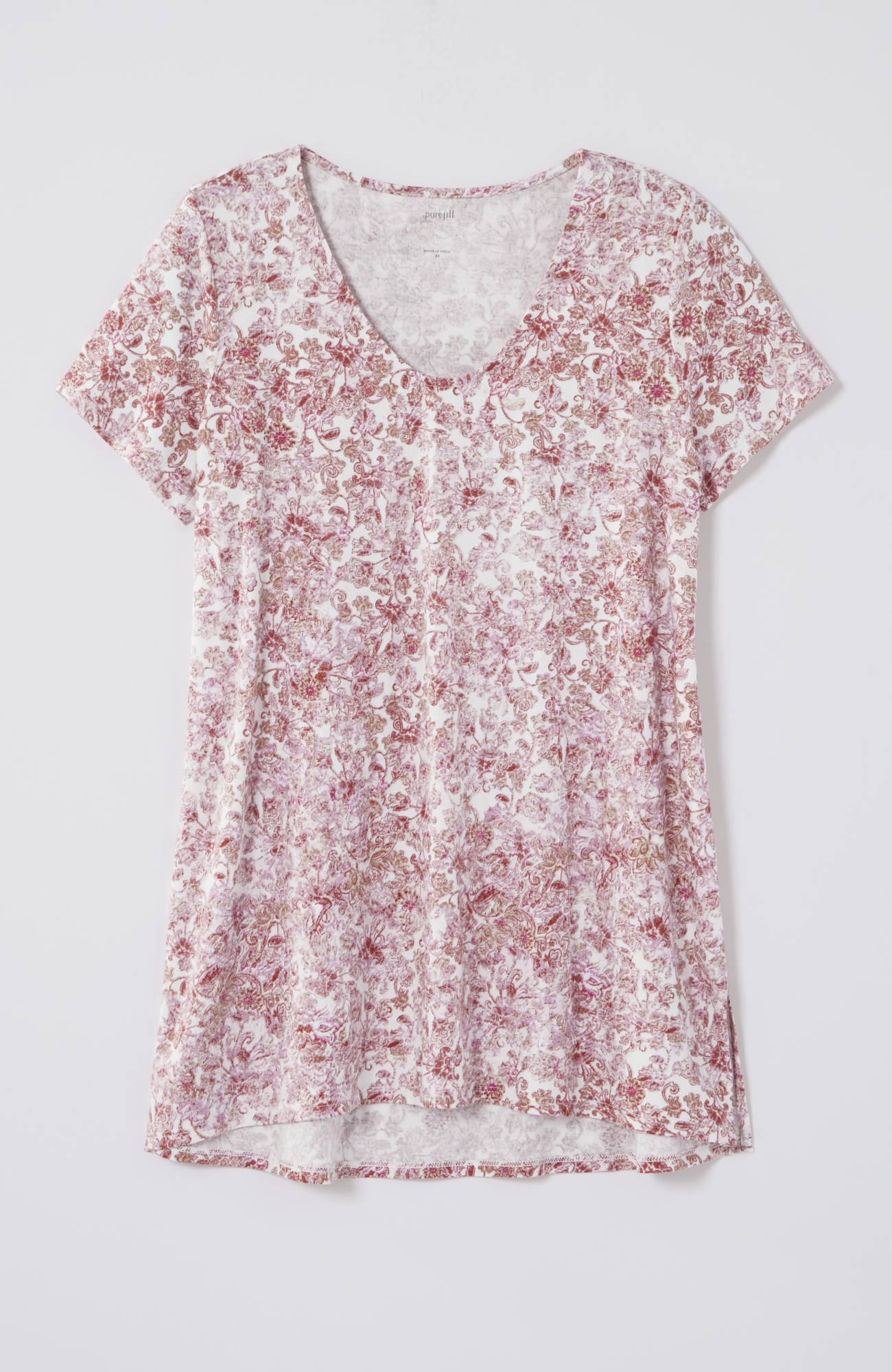 pure jill side-slit elliptical tee