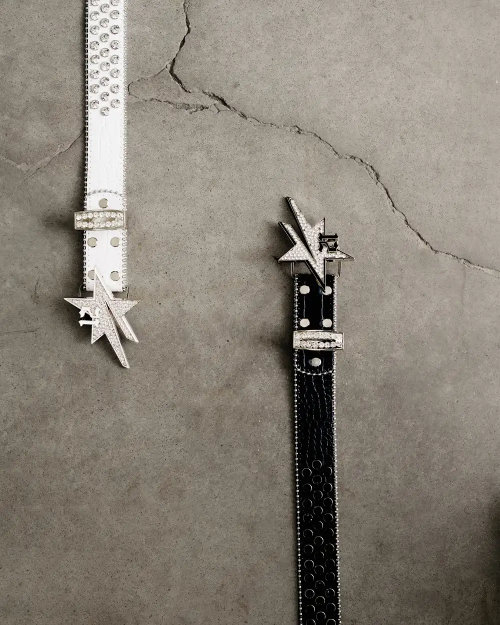 Diamonds Star Belt White