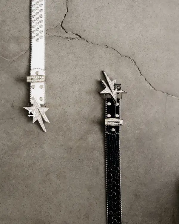 Diamonds Star Belt White