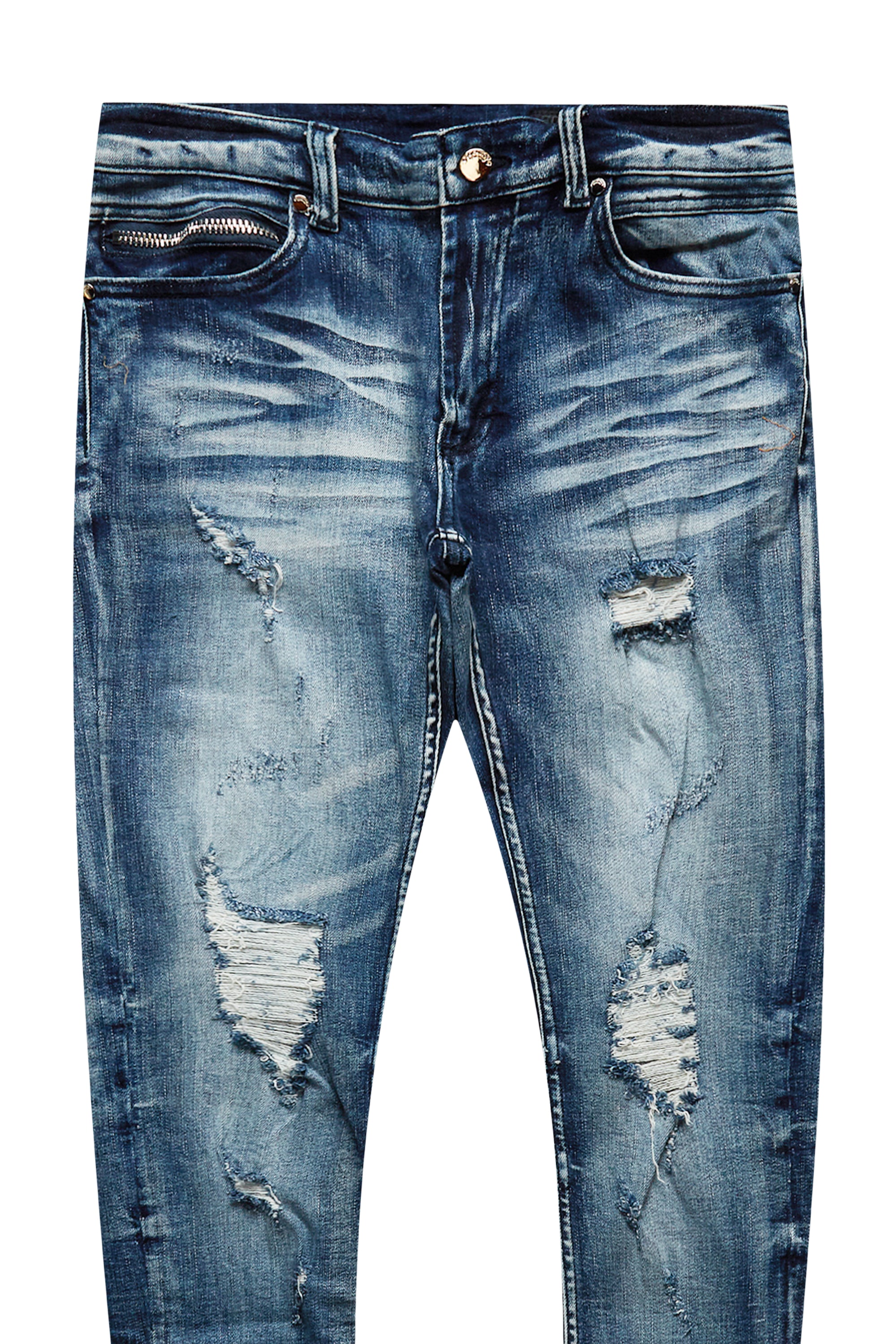 Jaymes Stacked Flare Jean-Blue