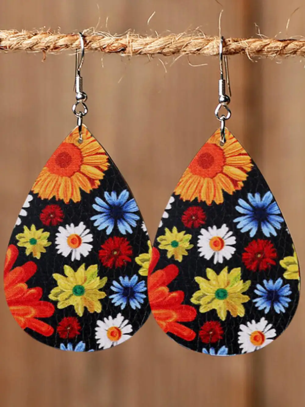 Sunflower Dasiy Print Earrings