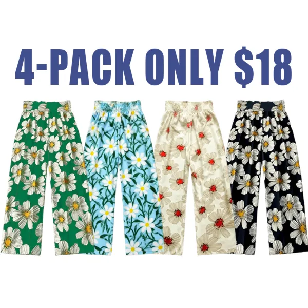 Women's Floral Tie-Waist Wide Leg Pants – Comfy & Casual for All Seasons